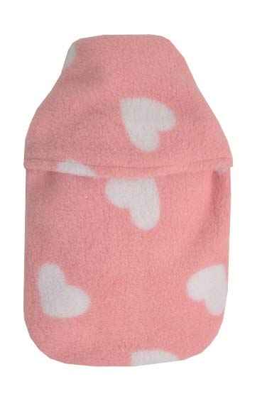 pink hearts small hot water bottle